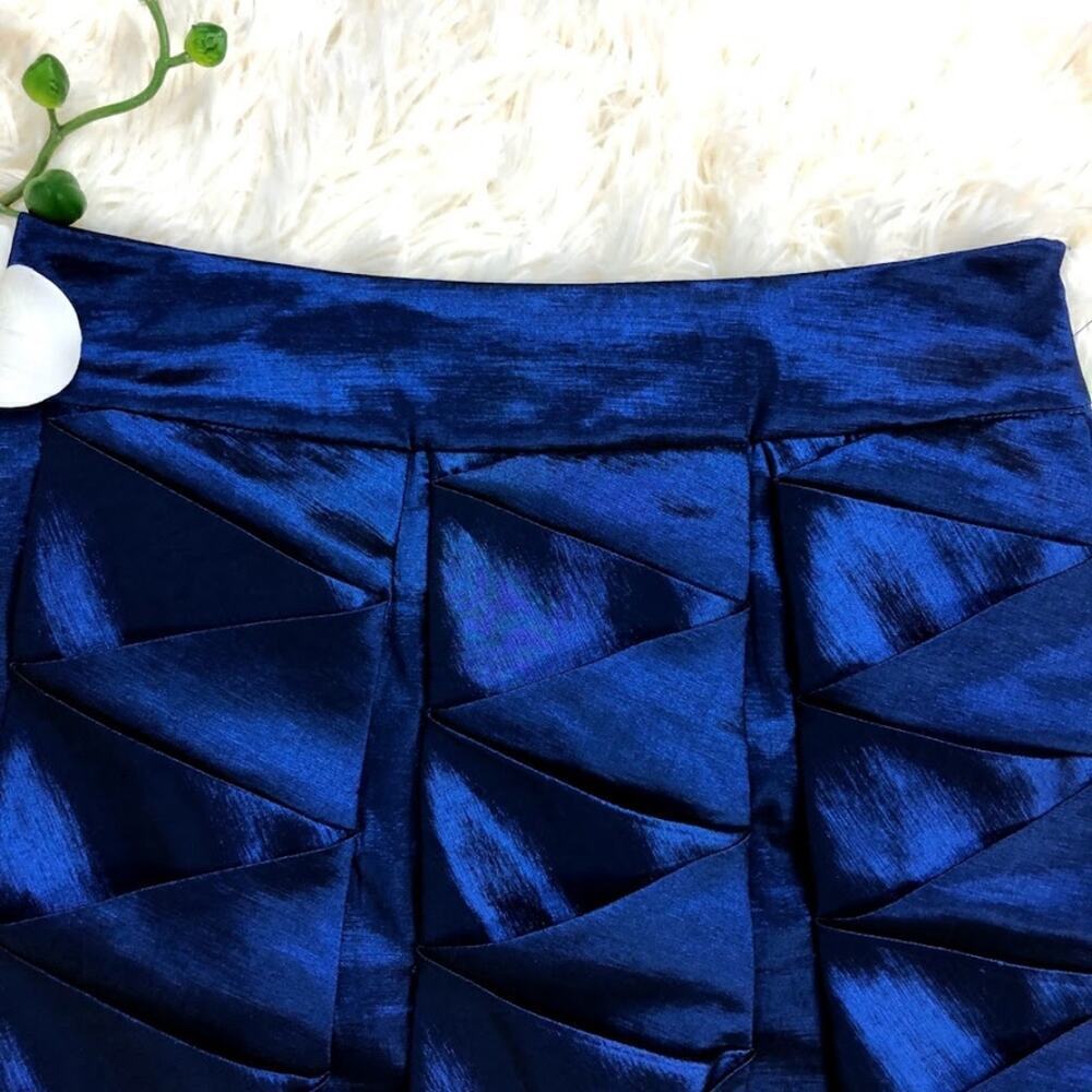 romeo & juliet couture zig zap pleated Holiday Party Pencil Skirt Blue Size M - Picture 4 of 8